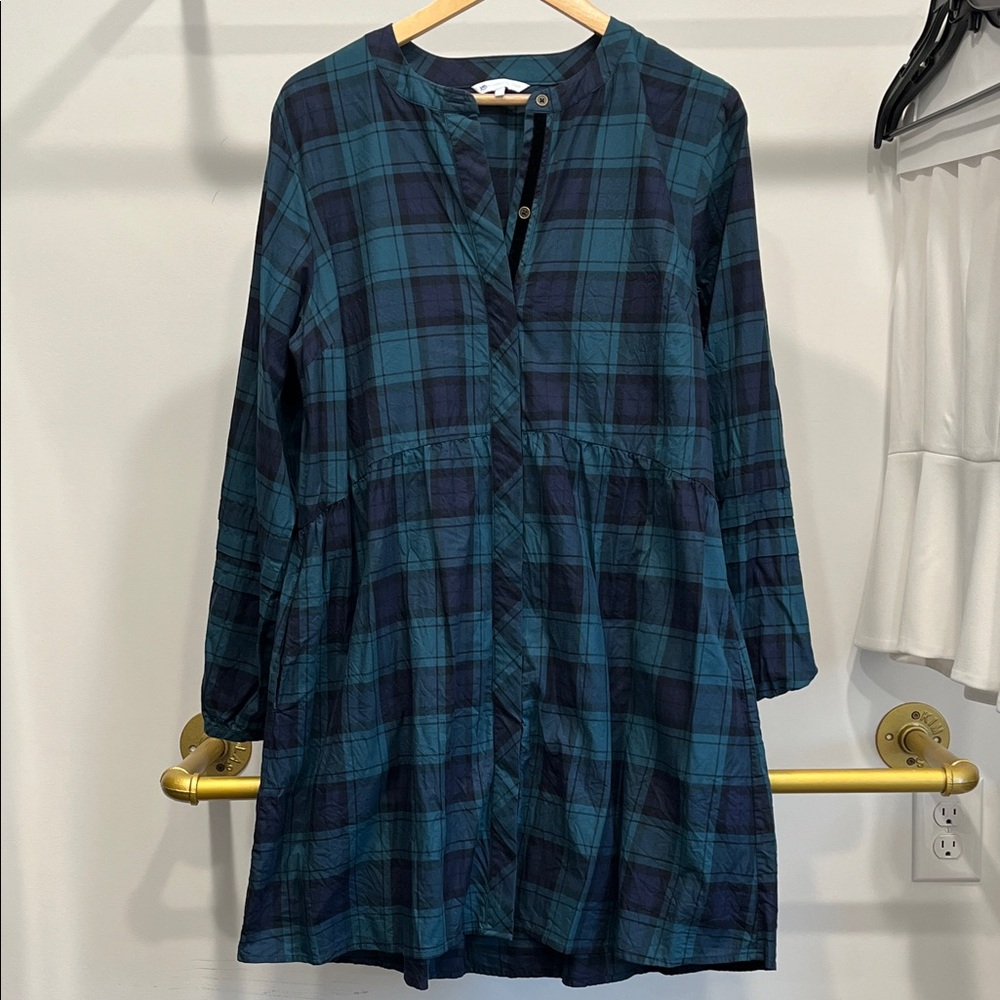 Southern Tide Teal and Navy Checkered Shirt
